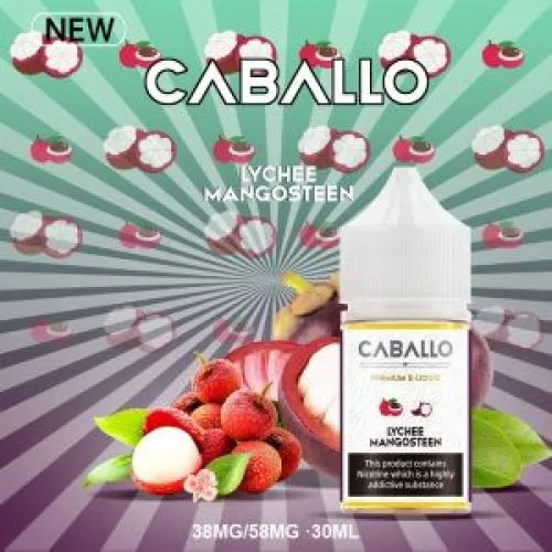 Juice Saltnic Caballo Lychee Mangosteen – Tinh dầu Vải Măng cụt 58mg/30ml