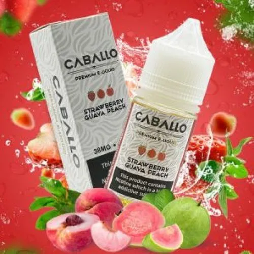 Juice Saltnic Caballo Strawberry Guava Peach – Tinh dầu Dâu Ổi Đào 58mg/30ml